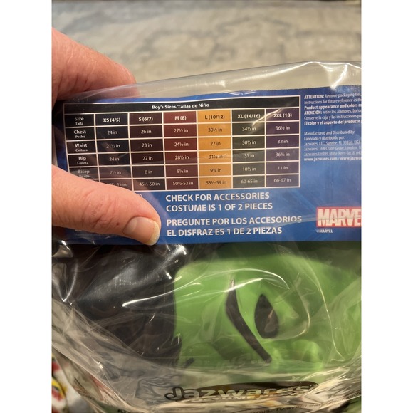 New Marvel Avengers Hulk Jumpsuit & Mask Youth Sz Medium 8 Halloween Costume - Picture 3 of 3